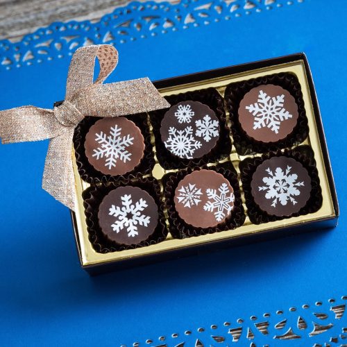 stylized snowflake truffles